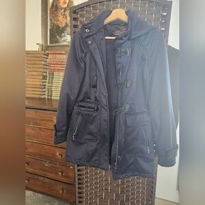 NAVY Satin Active COAT Ladies Large